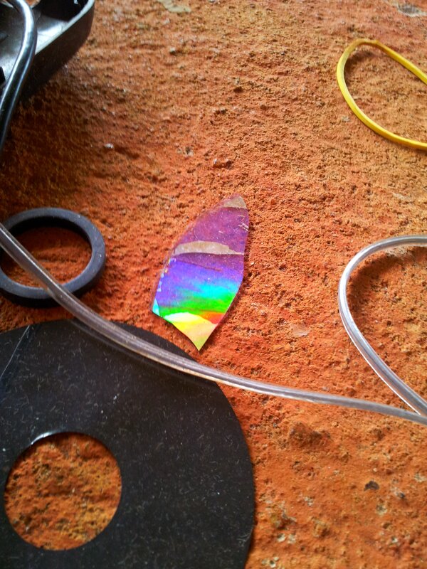 CD fragment on a work surface