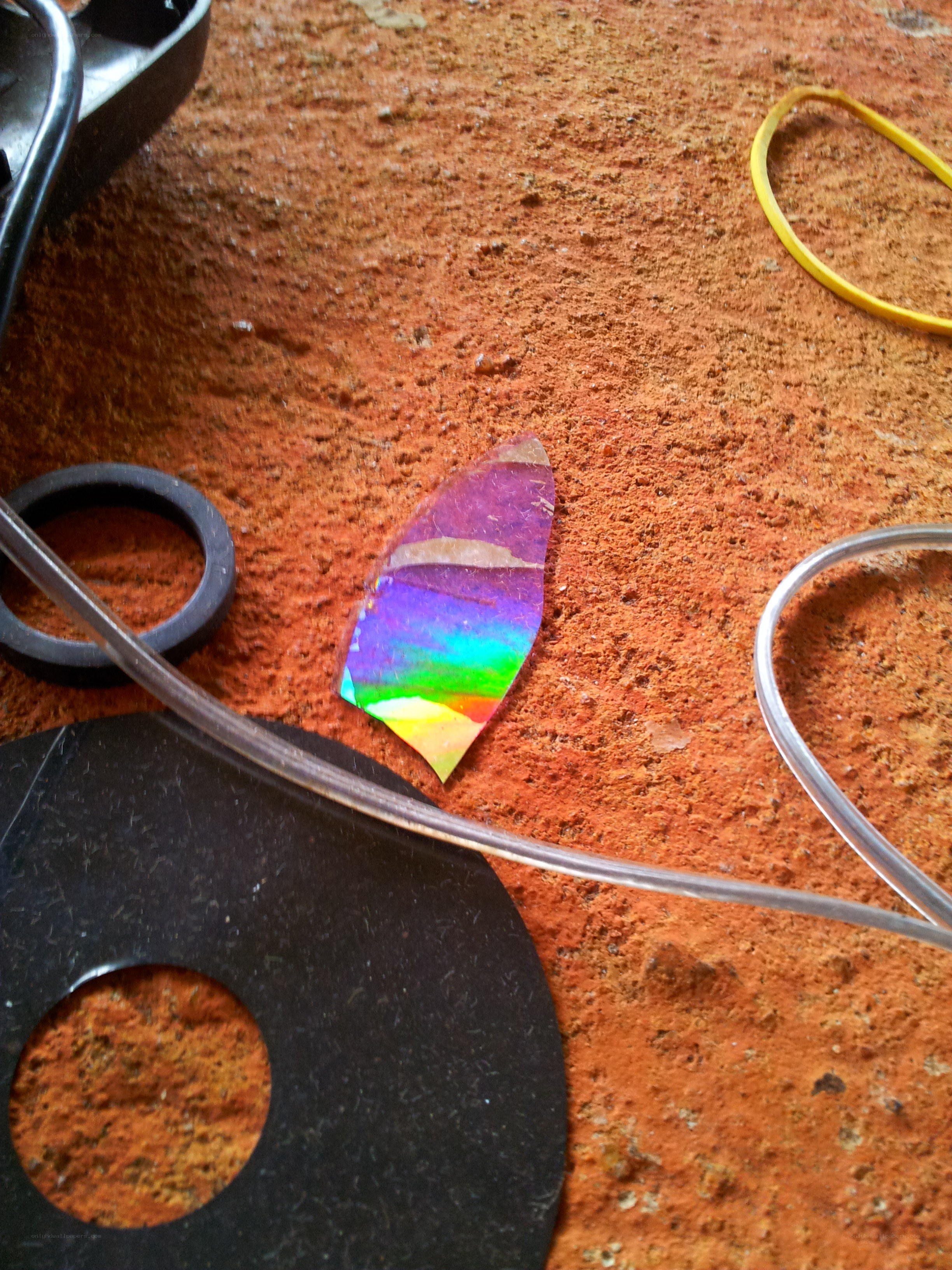 CD fragment on a work surface