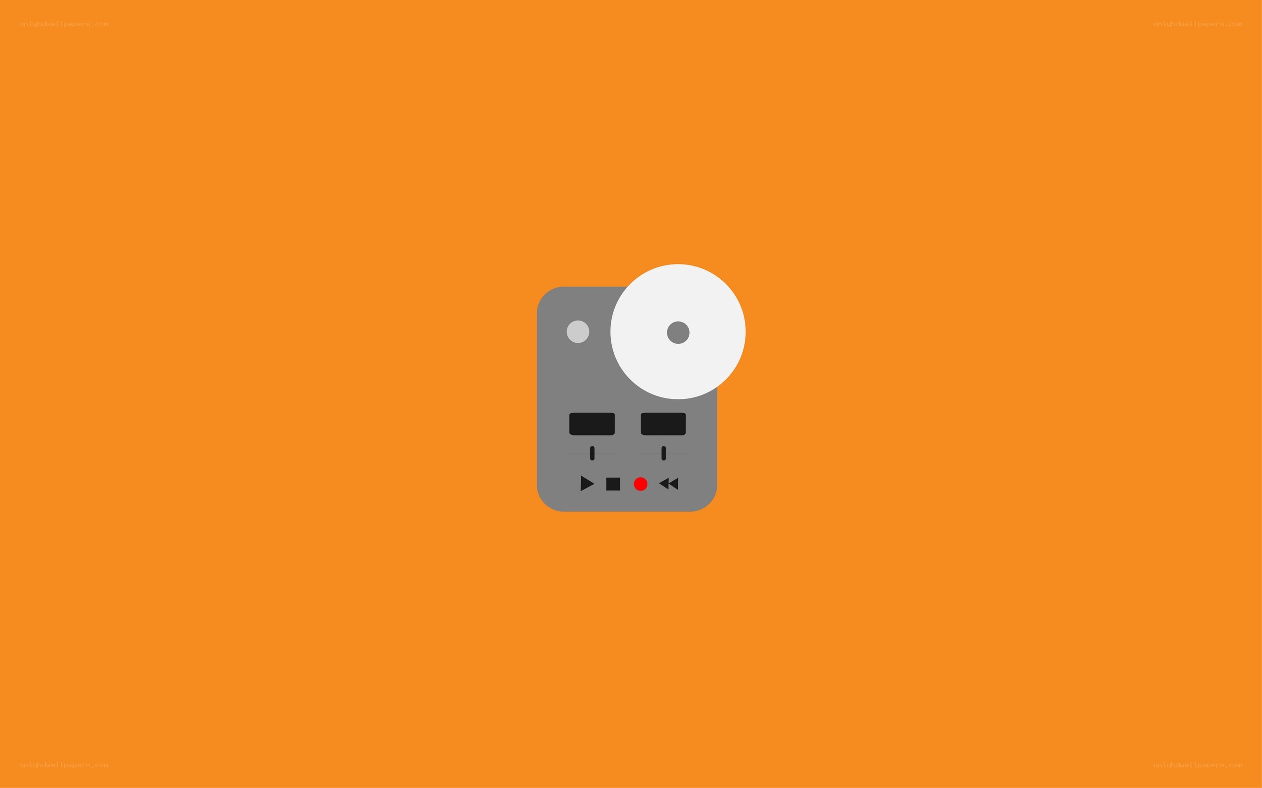 CD player icon on orange