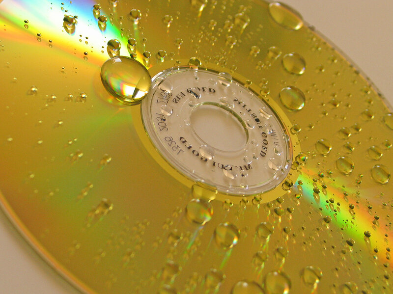 CD with water droplets