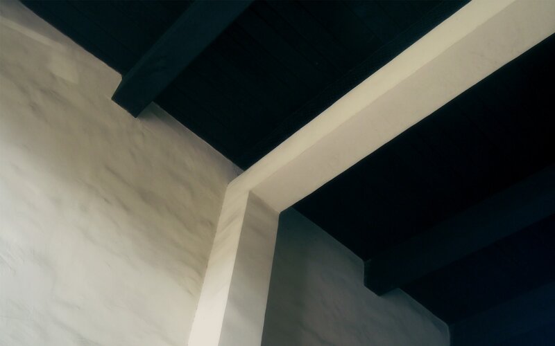 ceiling beams and walls