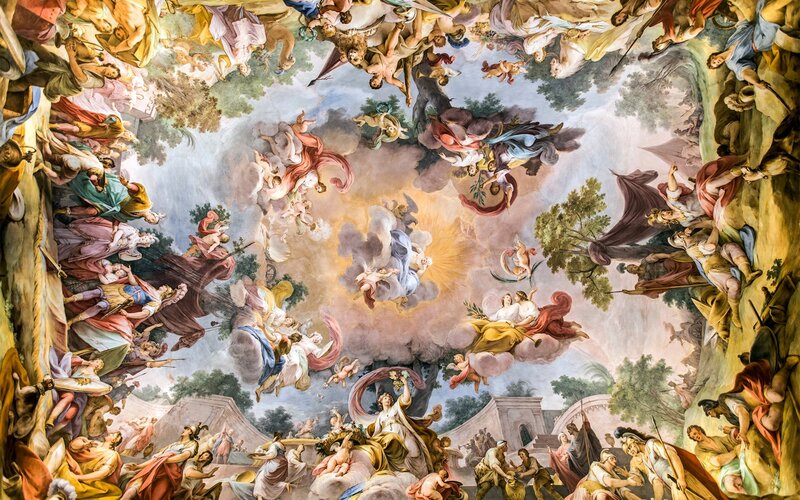Ceiling Fresco with Angels — Blue, Dramatic