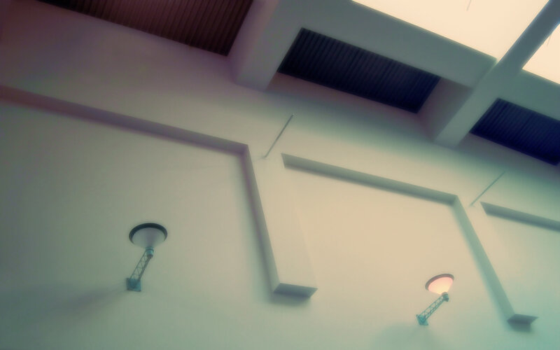 ceiling lights in a modern building