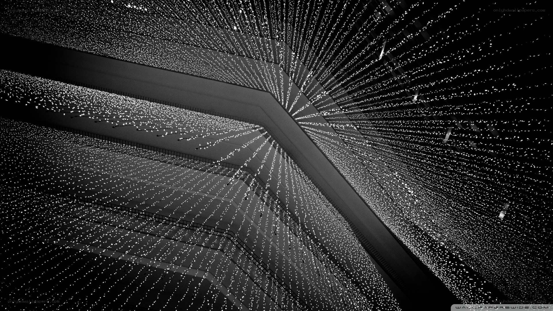 ceiling lights in black and white
