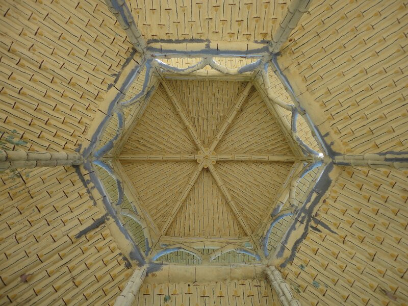 ceiling of a bamboo structure