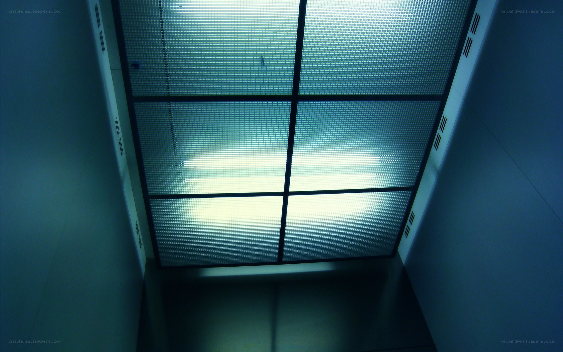 ceiling view of elevator interior