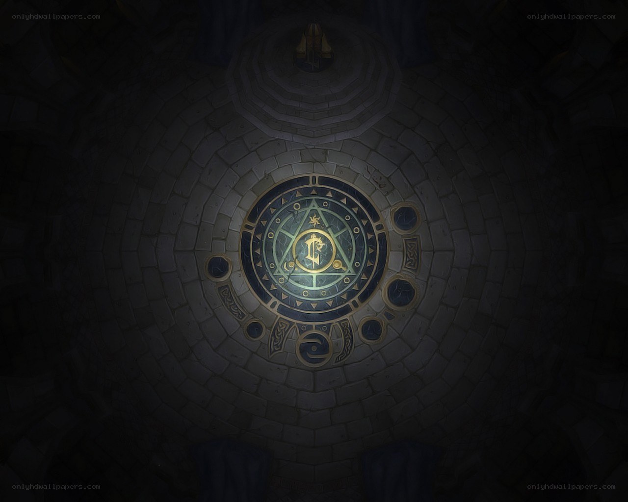 ceiling with magical symbol
