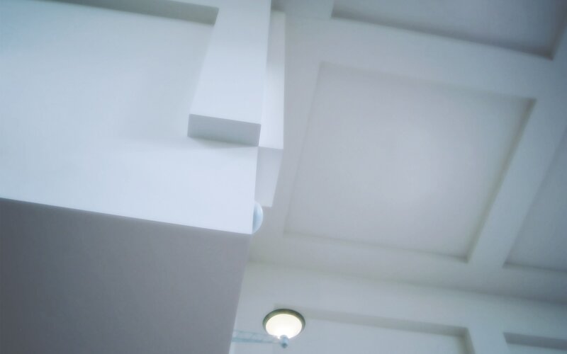 Ceiling with Recessed Lighting — White