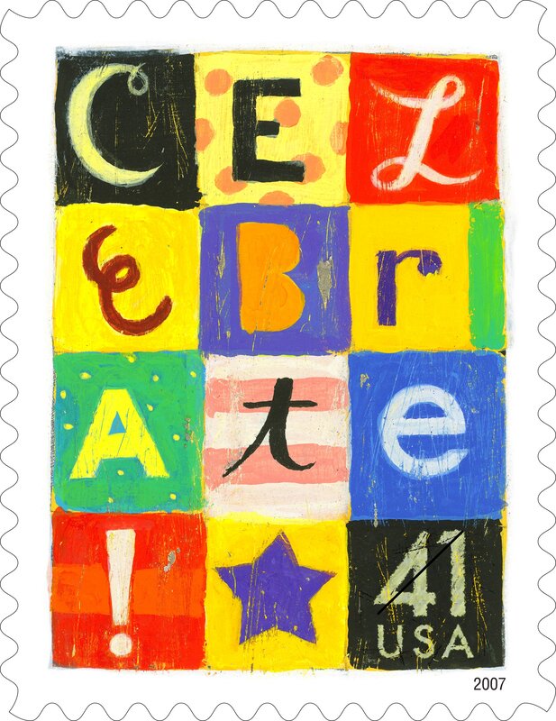 Celebrate stamp artwork