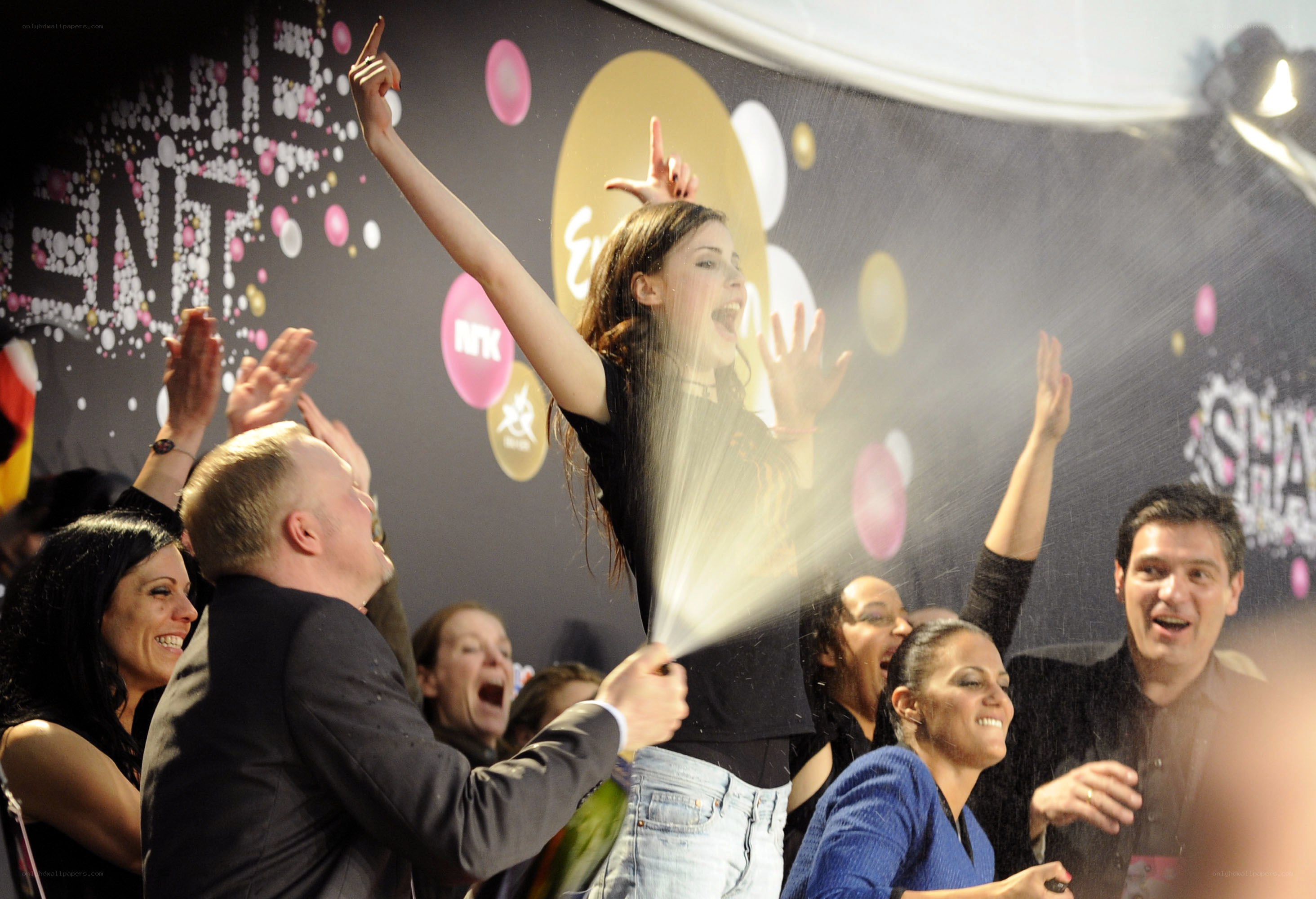 Celebration with water spray