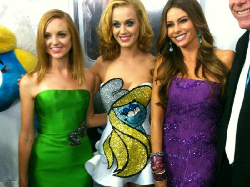 celebrities at smurfs premiere