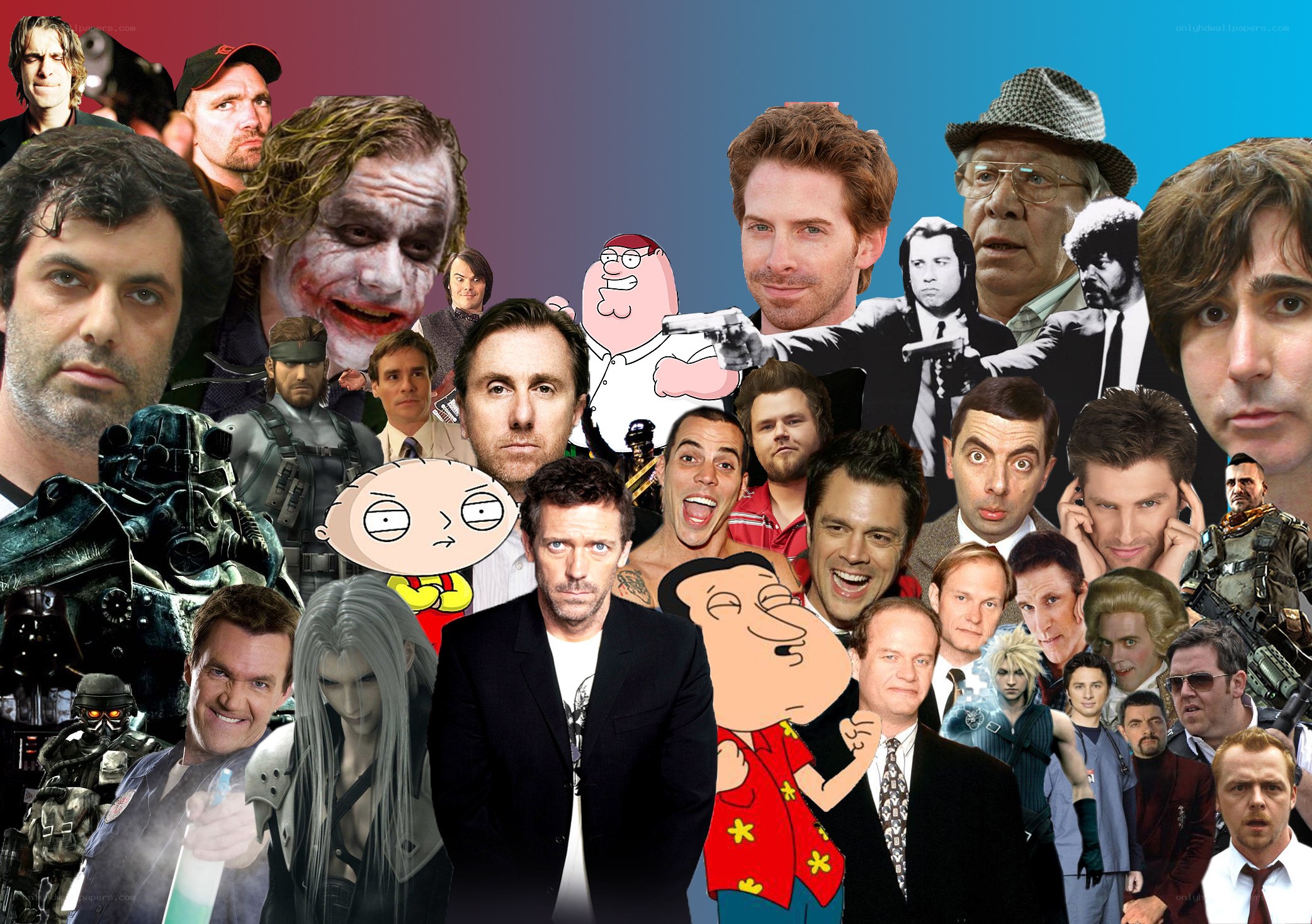 celebrity and character collage