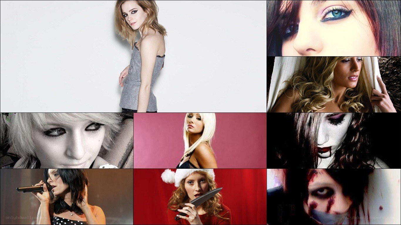 celebrity collage with horror themes