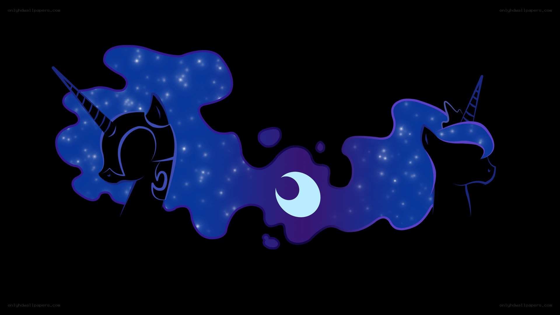 Celestia and Luna silhouettes