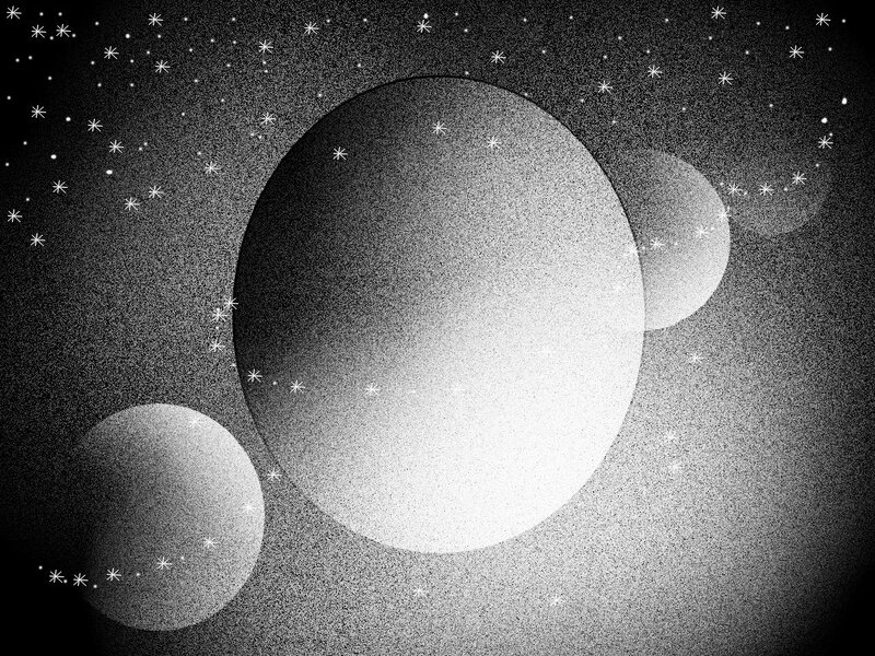 Celestial bodies in space