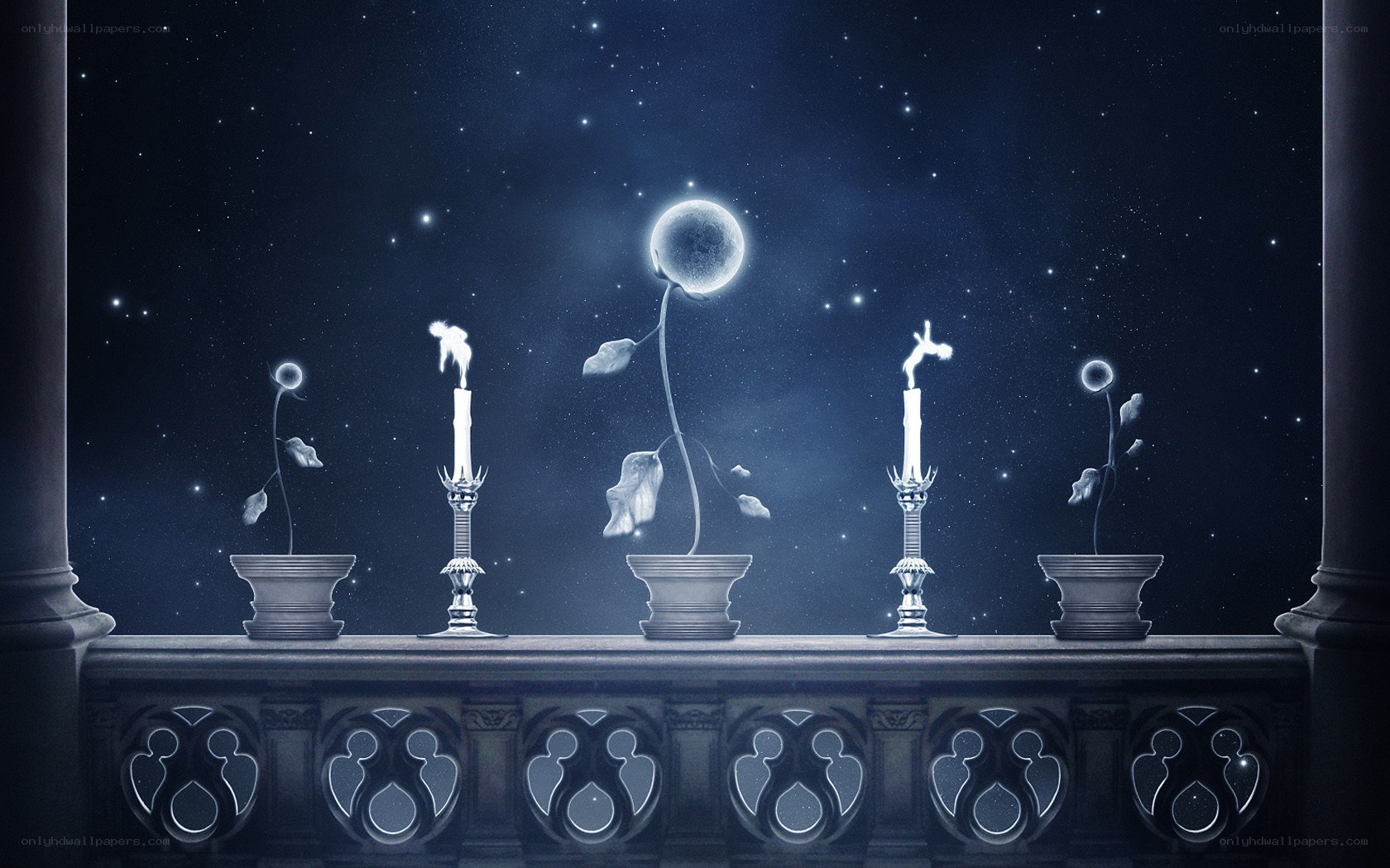 Celestial candlelight scene