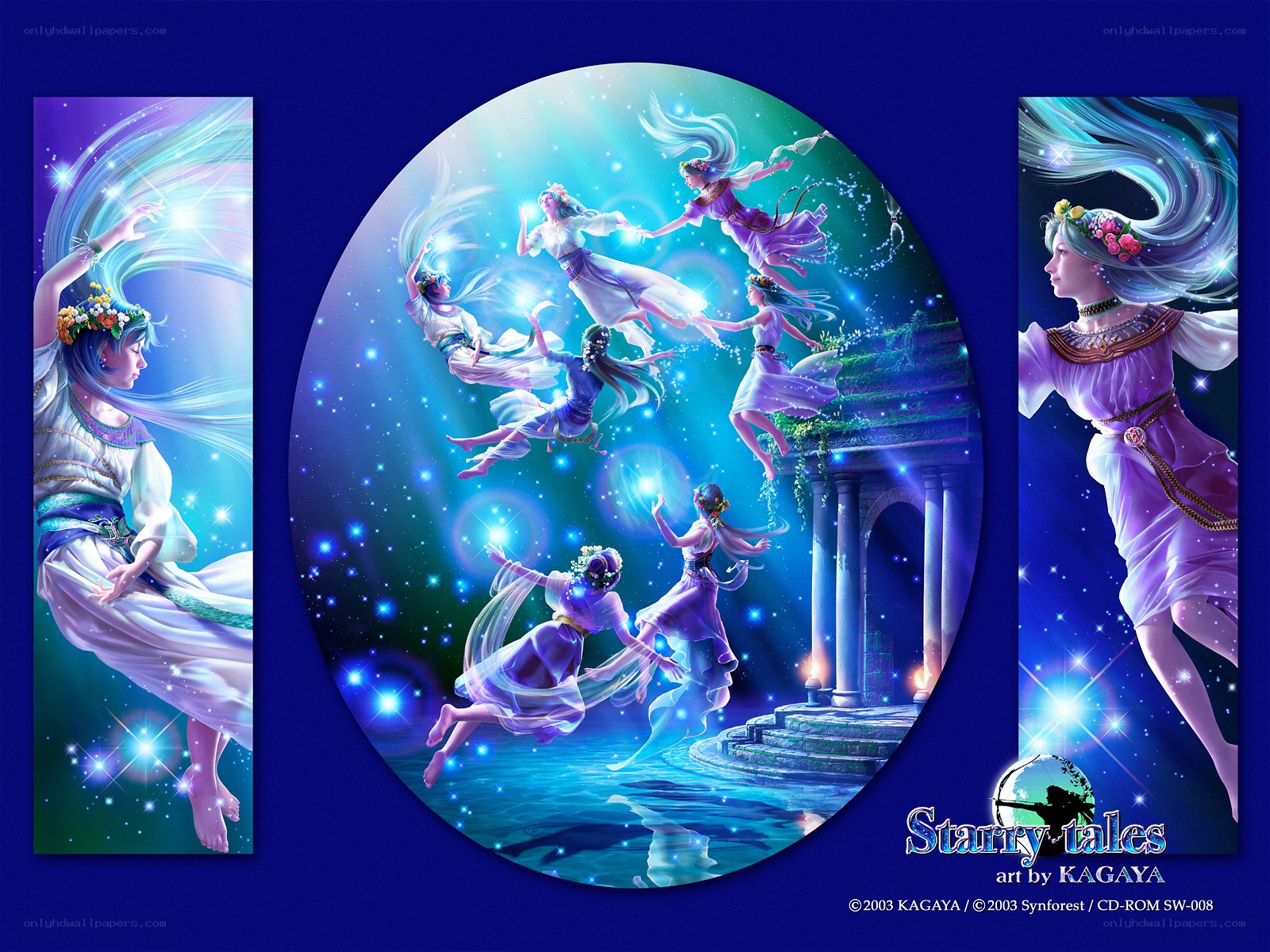 Celestial dancers in starry realm