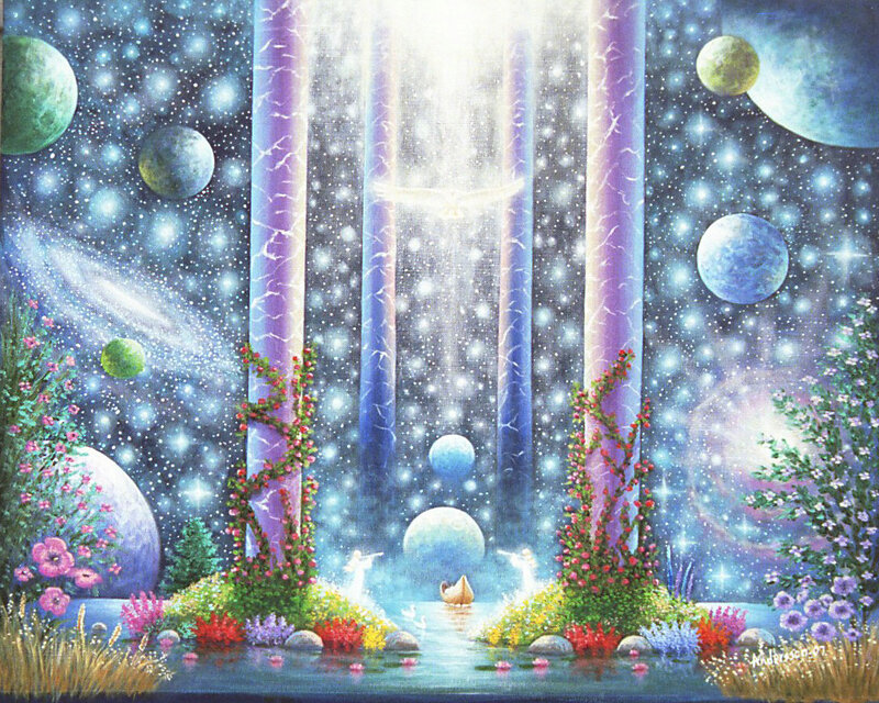 Celestial Garden with Pillars