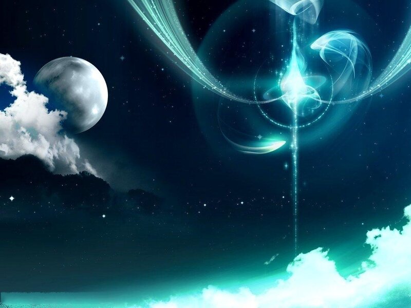 Celestial light in night sky