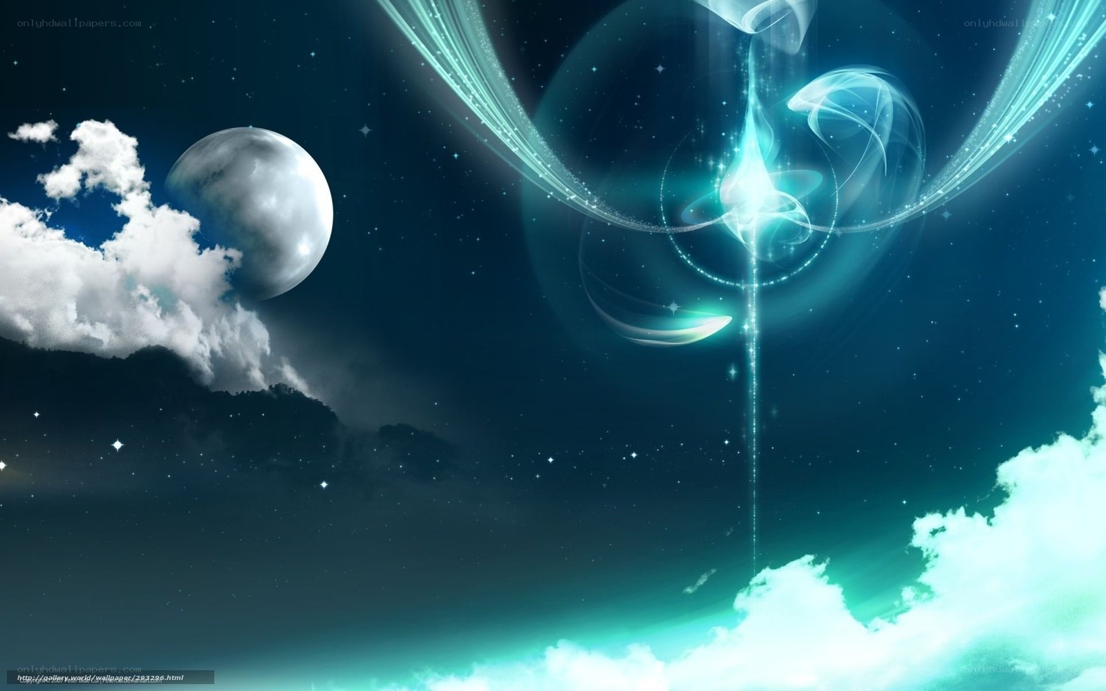 Celestial light in night sky