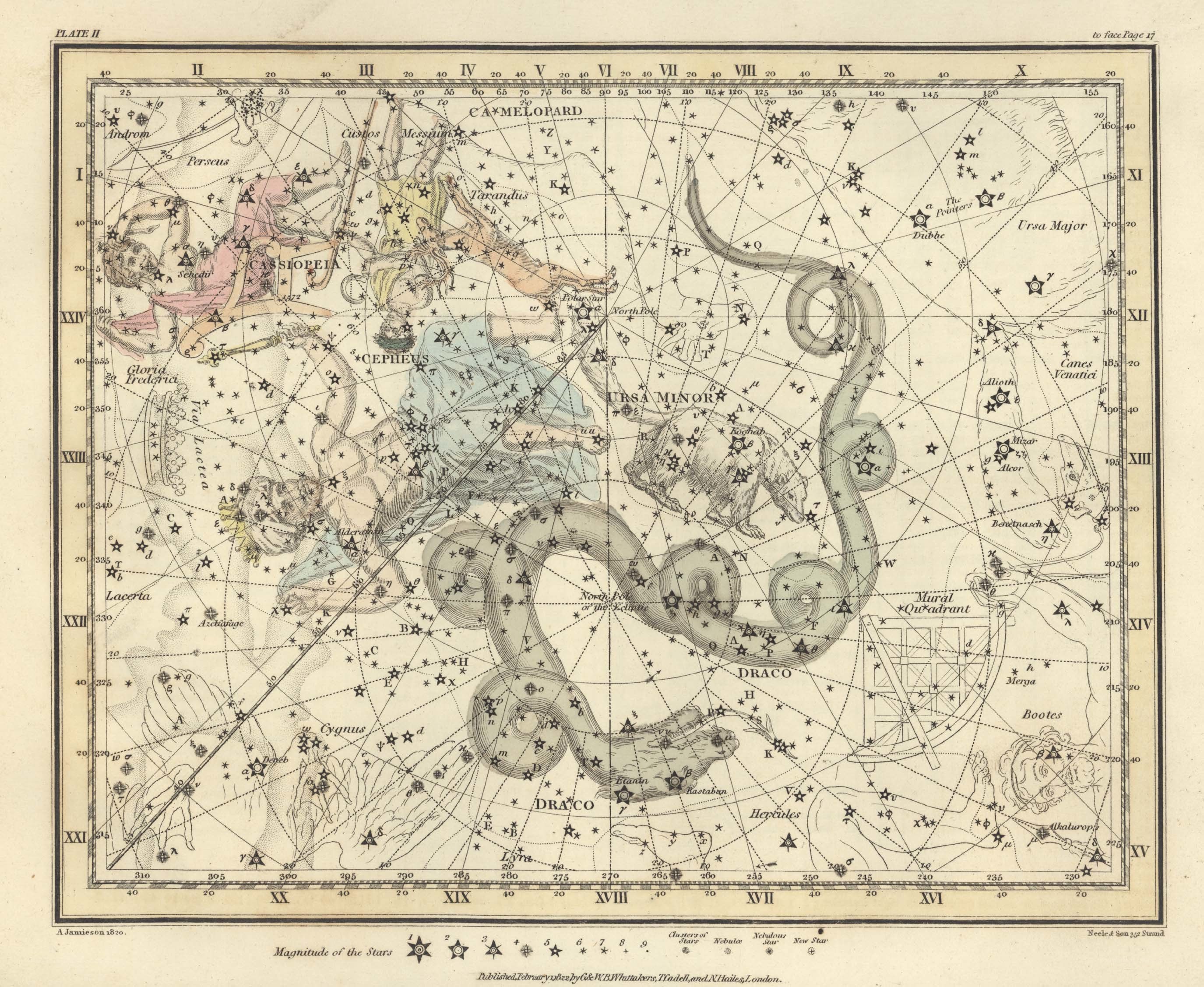 Celestial map of northern constellations