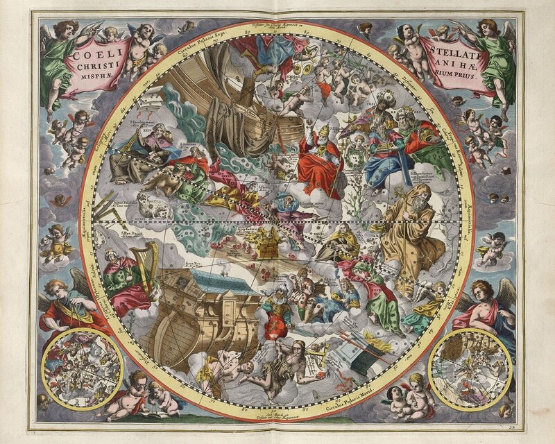 Celestial Map with Angels