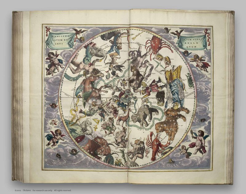 Celestial Map with Constellations — Blue