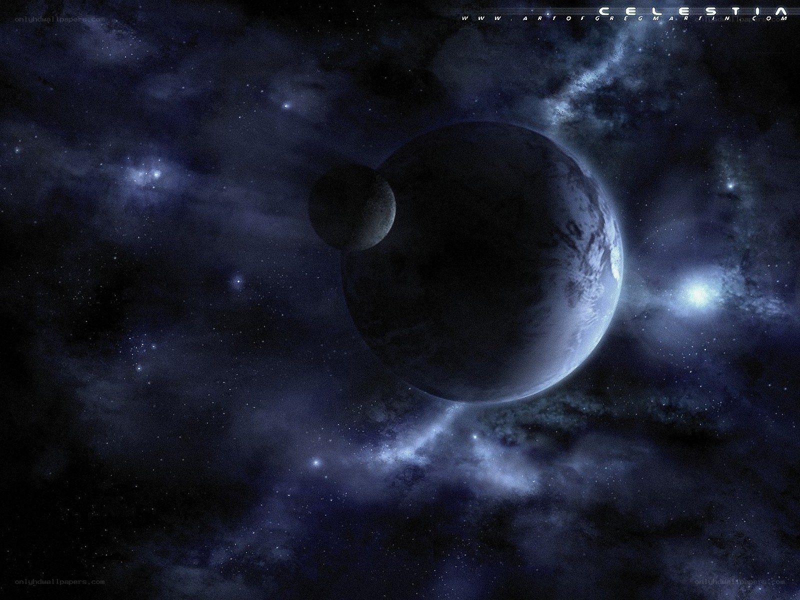 Celestial planet scene