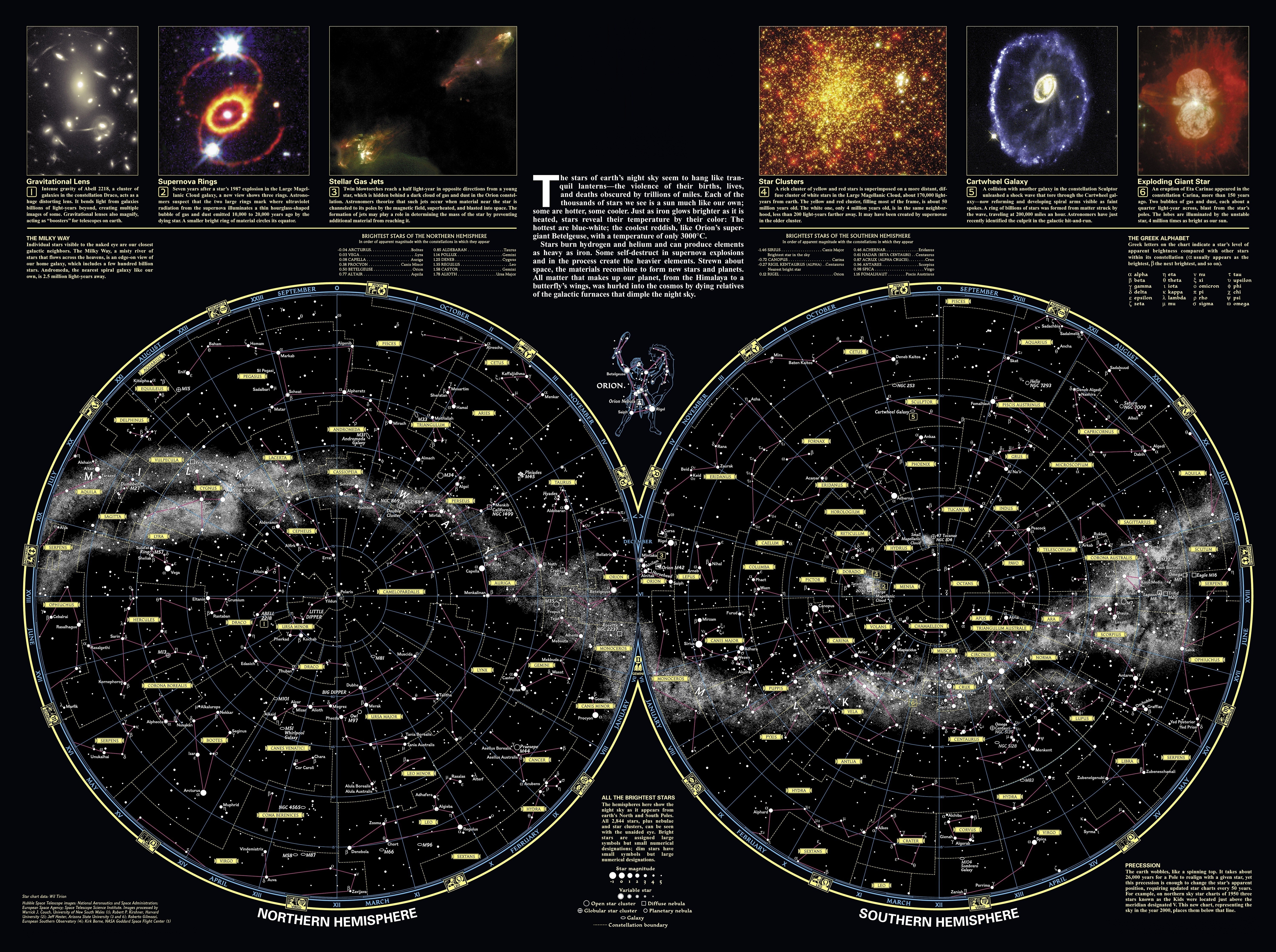 Celestial star map