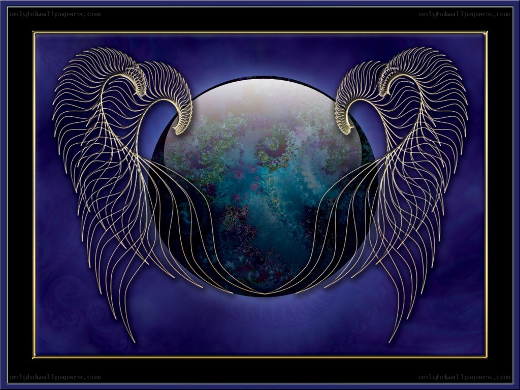 Celestial wings and planet