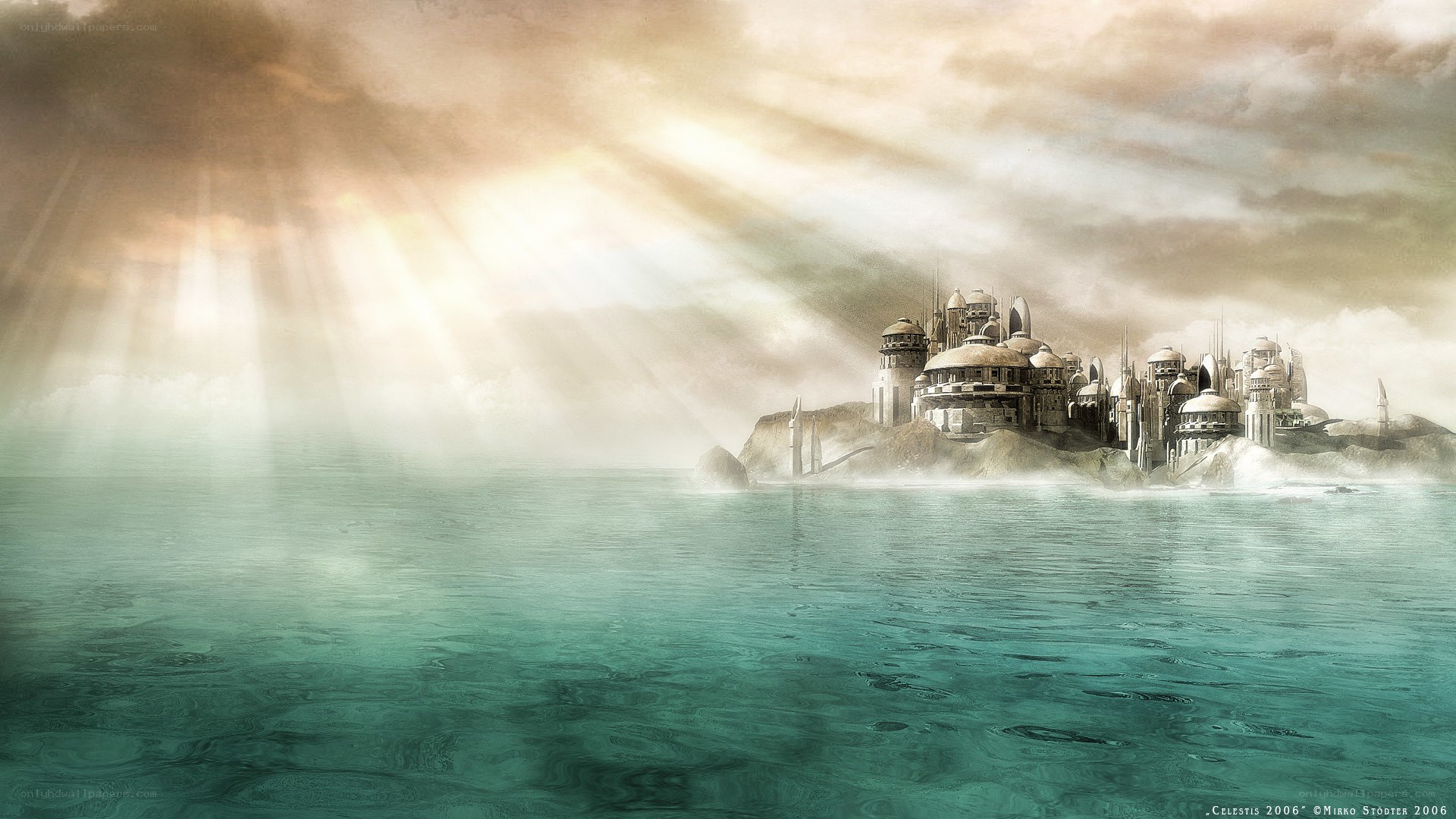 Celestis island at dawn