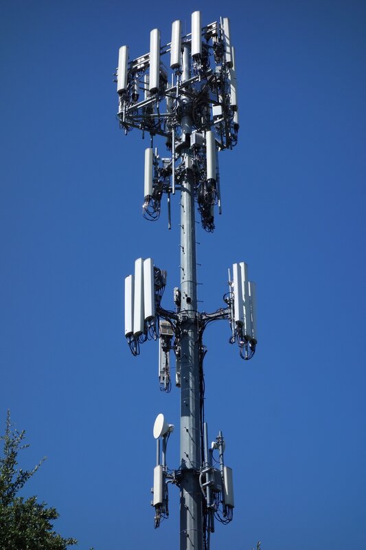 Cell Tower Against Blue Sky