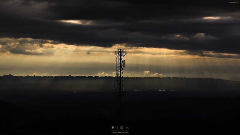 Cell Tower Silhouette — Black