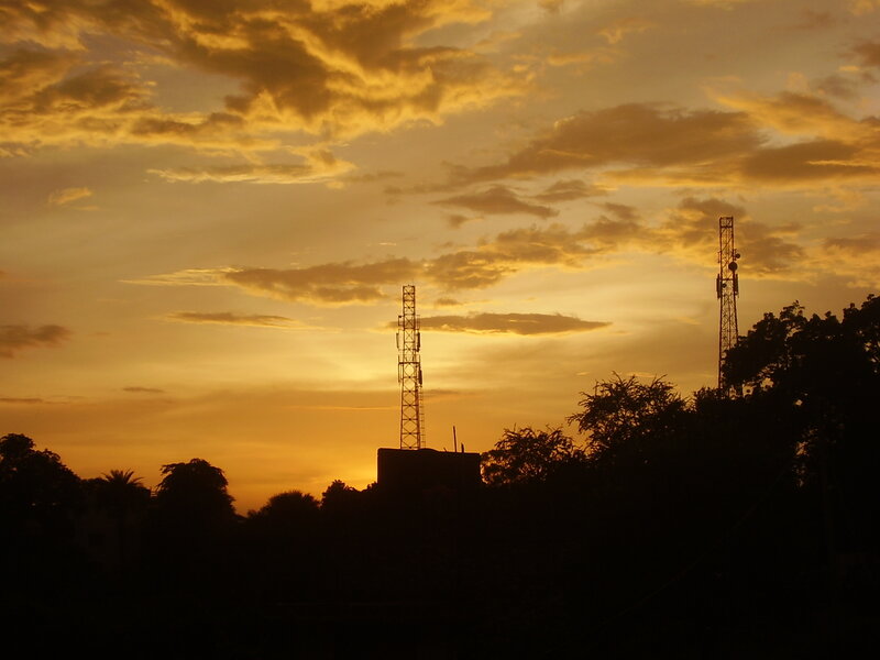 Cell Towers at Sunset