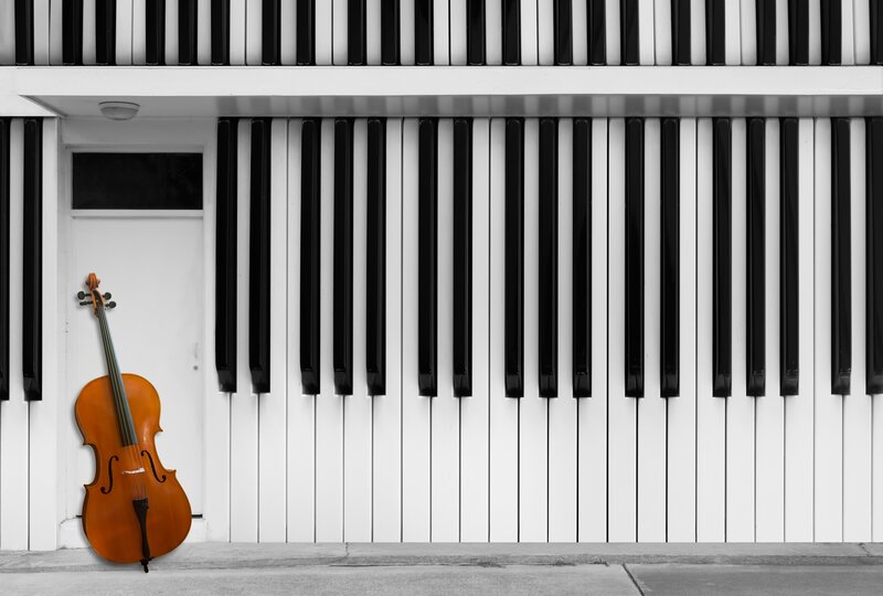 Cello Leaning Against Wall