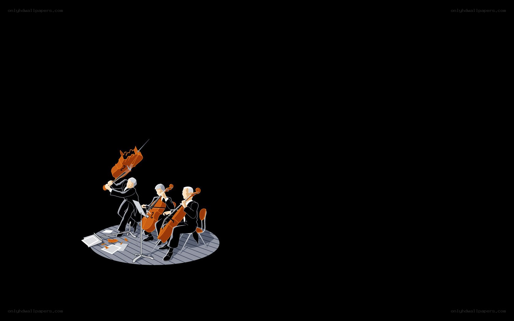 Cello players in chaos