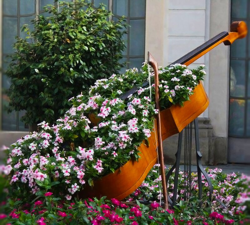 Cello-shaped Planter