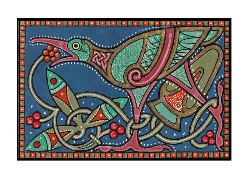 Celtic bird with berries