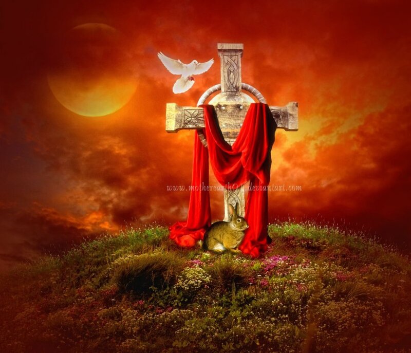 Celtic Cross with Rabbit