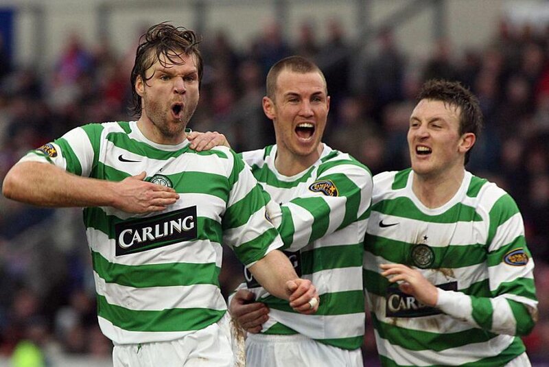 Celtic FC players celebrating
