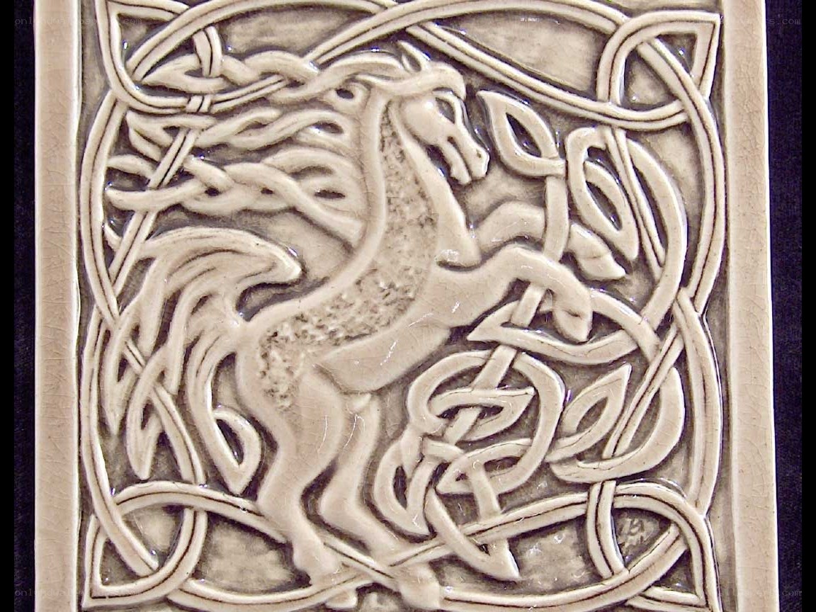 Celtic horse tile artwork