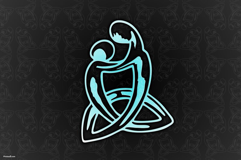 Celtic knot couple embrace