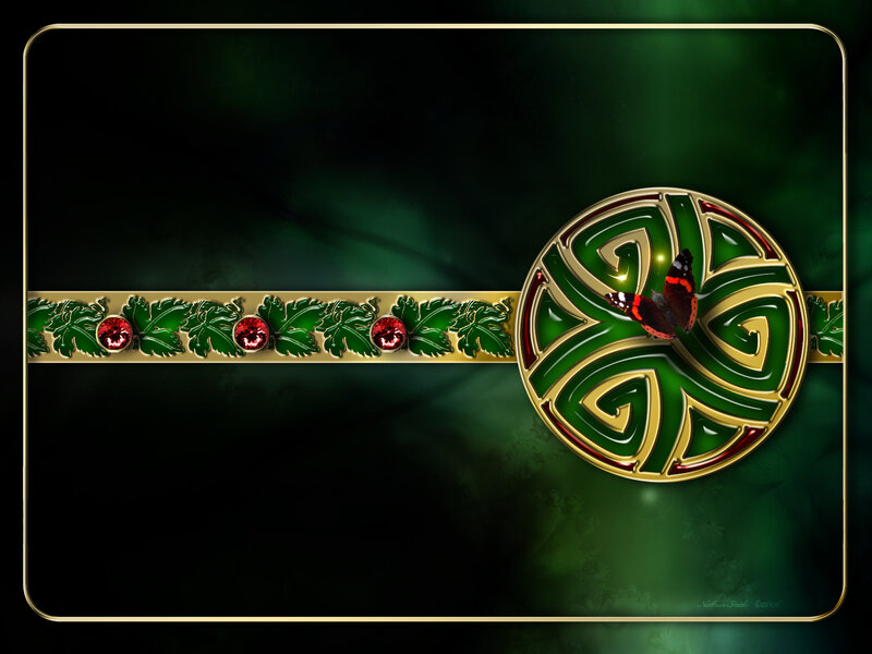 Celtic Knot with Butterfly — Green