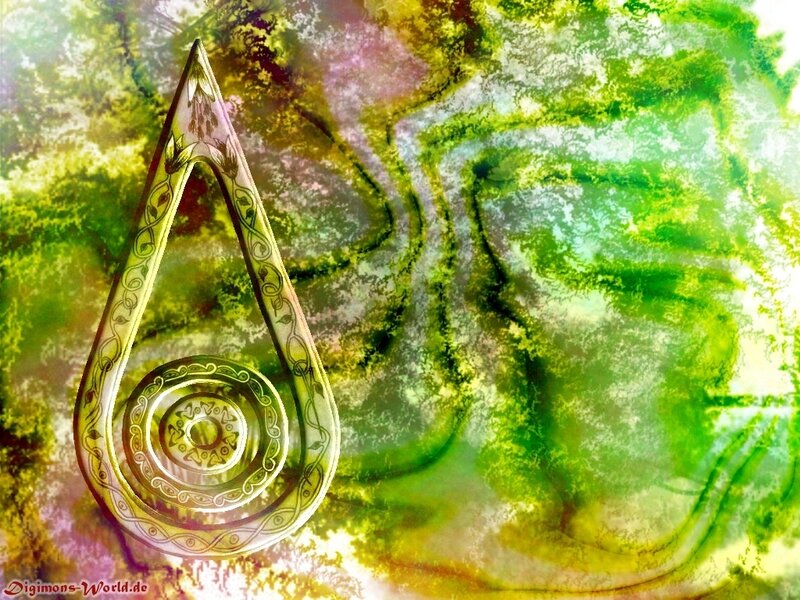 Celtic symbol on green background