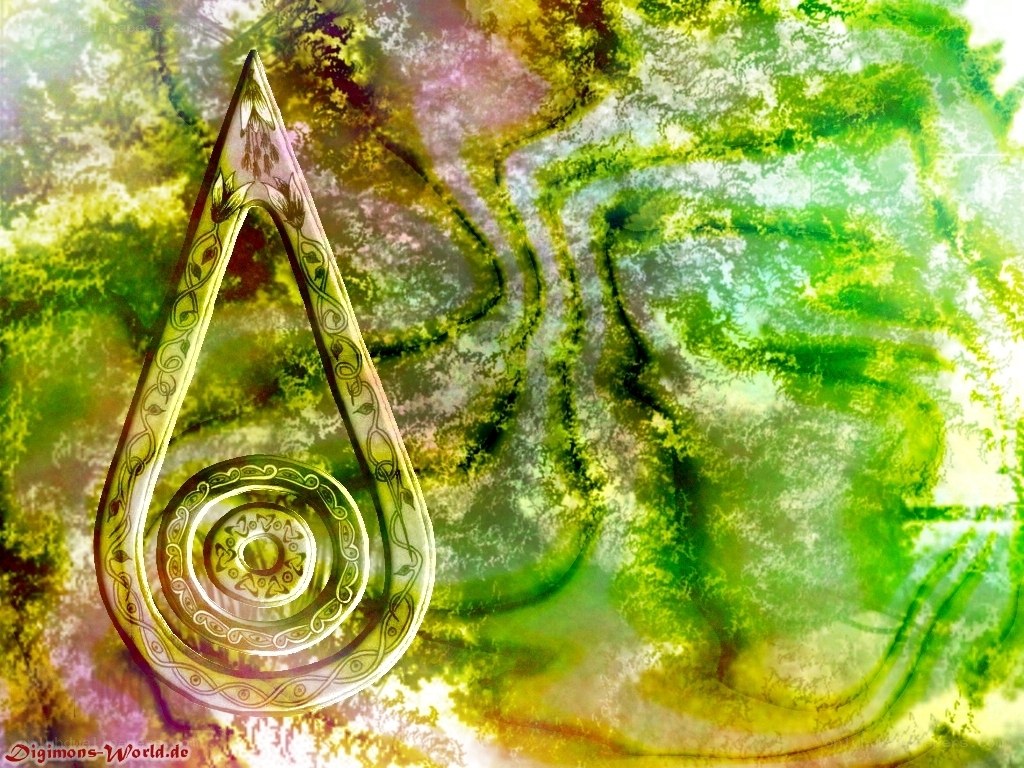 Celtic symbol on green background