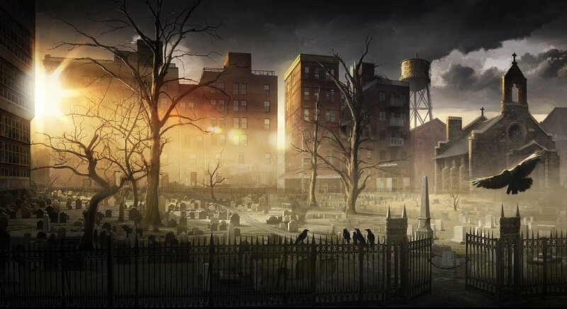 Cemetery at Dusk