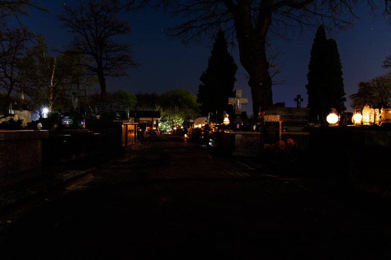 Cemetery at Night — Black
