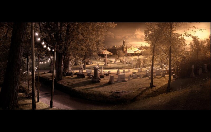 Cemetery with Circus Tents