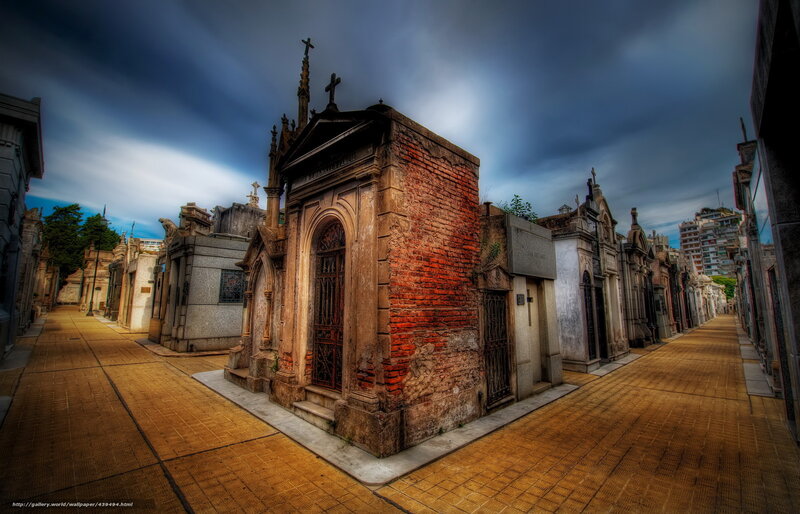 Cemetery with historic tombs