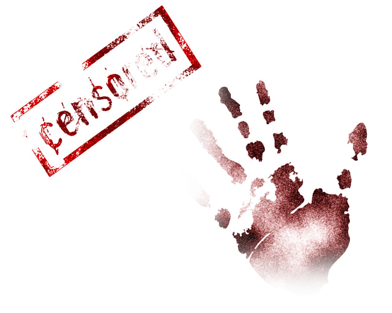 censored handprint with red stamp